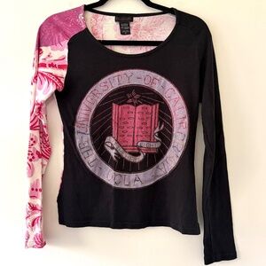 Custo of Barcelona Blue Tower Y2K Vintage Mixed Graphic Cotton UCLA Novelty